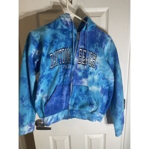 Exist Daytona Beach Hoodie Kids M Tie Dye Blue Heavy Casual Play Layers